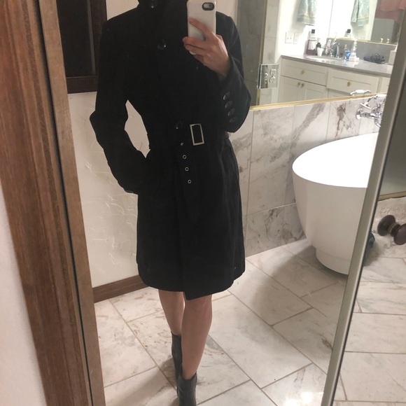 Guess wool belted black trench coat - Picture 9 of 9